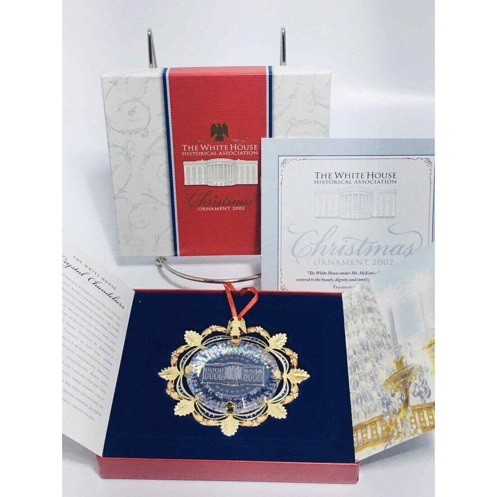 Christmas Ornament 2002 THE WHITE HOUSE Roosevelt Historical Holiday With Box